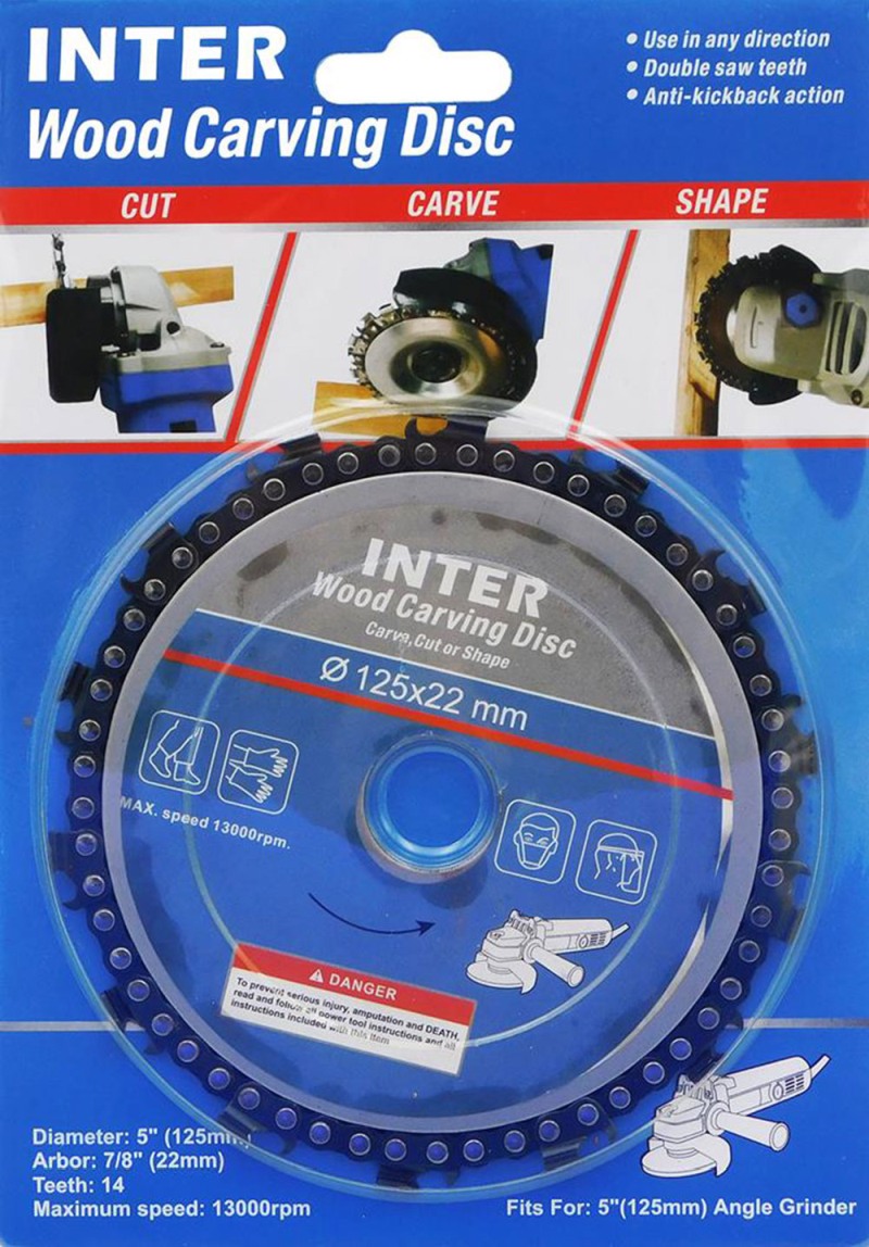 ΔΙΣΚΟΙ ΞΥΛΟΥ INTER 753154 ΜΕ ΑΛΥΣΙΔΑ 125mm 14Δ