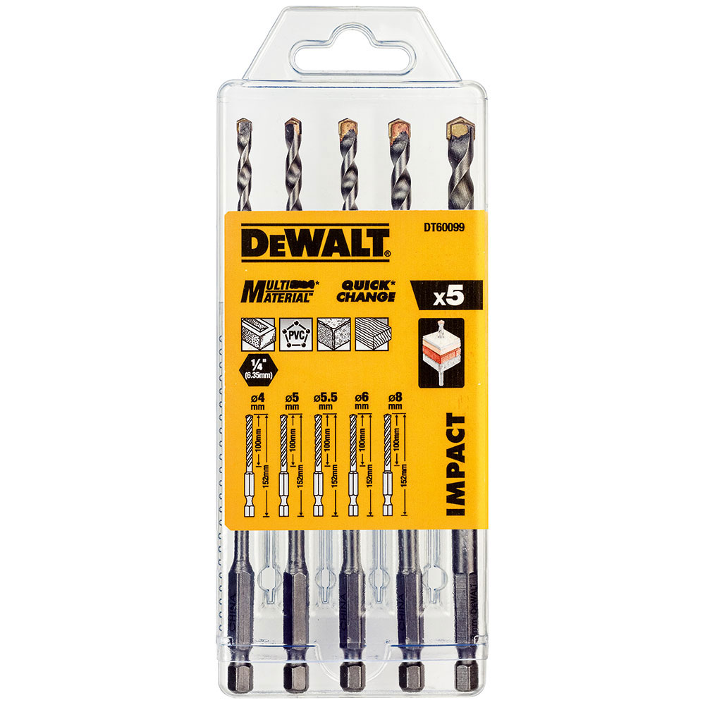 ΤΡΥΠΑΝΙΑ IMPACT DEWALT DT60099 ΠΟΛΛΑΠΛΩΝ ΧΡΗΣΕΩΝ ΣΕΤ 5ΤΕΜ.