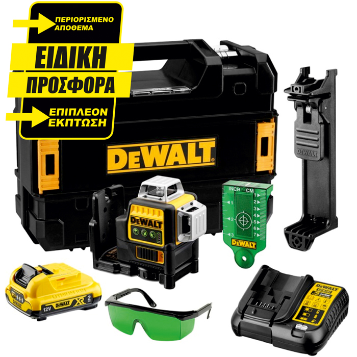 ΑΛΦΑΔΙΑ LASER DEWALT DCE089D1G 12V ΠΟΛΛΑΠΛΩΝ ΓΡΑΜΜΩΝ ΠΡΑΣΙΝΑ 1x2.0Ah  TSTAK