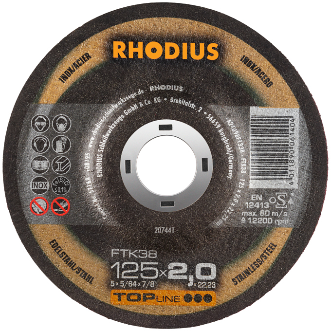 ΤΡΟΧΟΙ RHODIUS FTK38/125X2 INOX