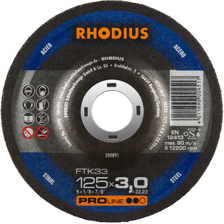 ΤΡΟΧΟΙ RHODIUS FTK33 125Χ3 ΣΙΔΗΡΟΥ