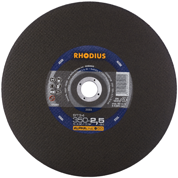 ΤΡΟΧΟΙ RHODIUS ST34 300Χ2.5 ΚΟΠΗΣ ΣΙΔΗΡΟΥ