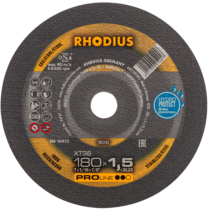 ΤΡΟΧΟΙ RHODIUS ΧΤ38/180Χ1.5 INOX