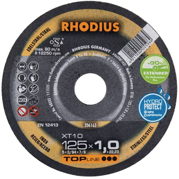 ΤΡΟΧΟΙ RHODIUS ΧΤ10/125Χ1 INOX ΤΟΡ