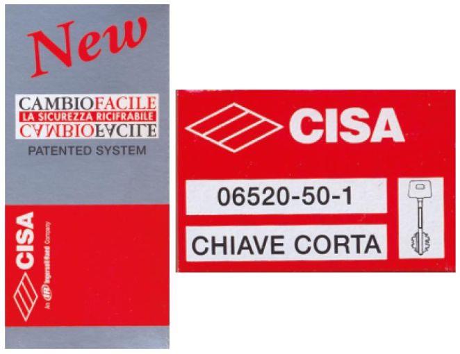 ΣΕΤ ΚΛΕΙΔΙΩΝ ΑΛΛΑΓΗΣ CISA 6520-50-1 ΜΕ 3 ΚΟΝΤΑ ΚΛΕΙΔΙΑ